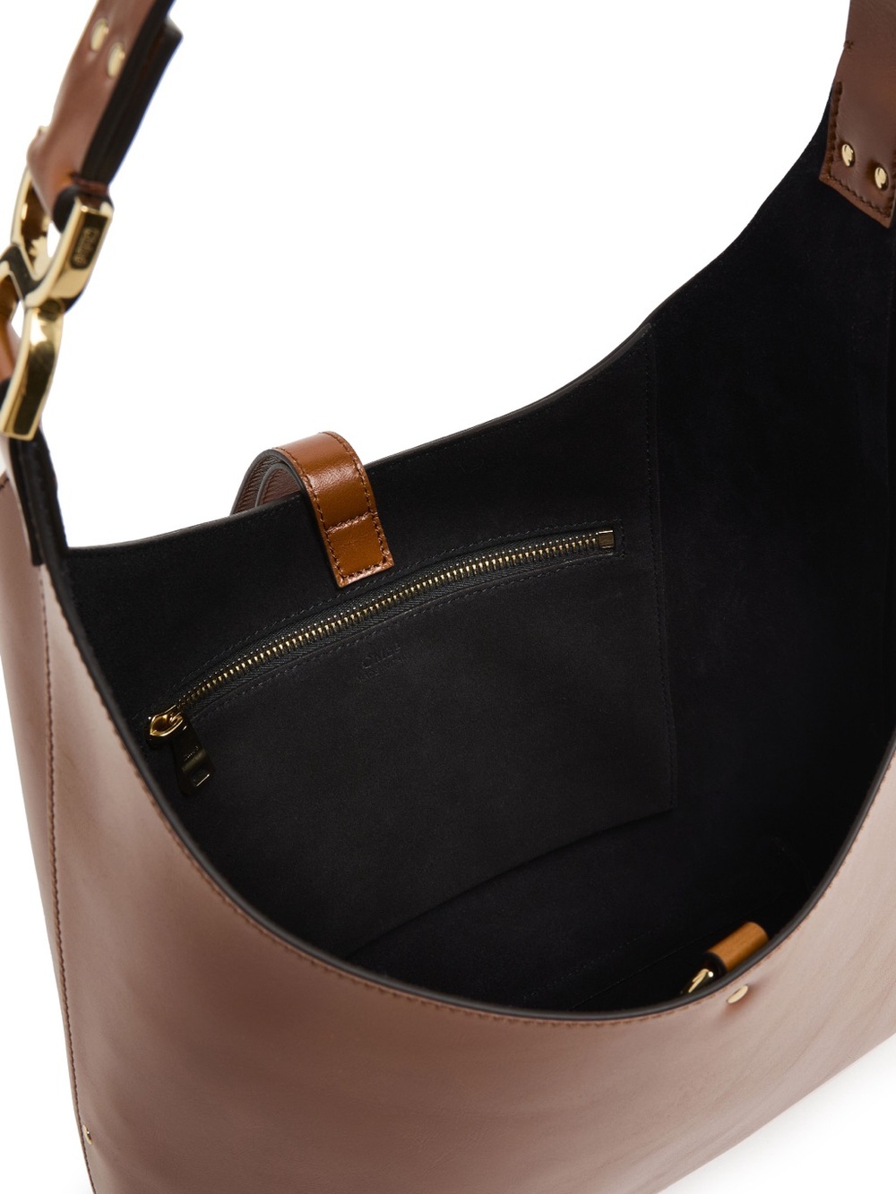 Chloe Marcie Leather Hobo Bag with Gold Accents - Picture 5 of 14